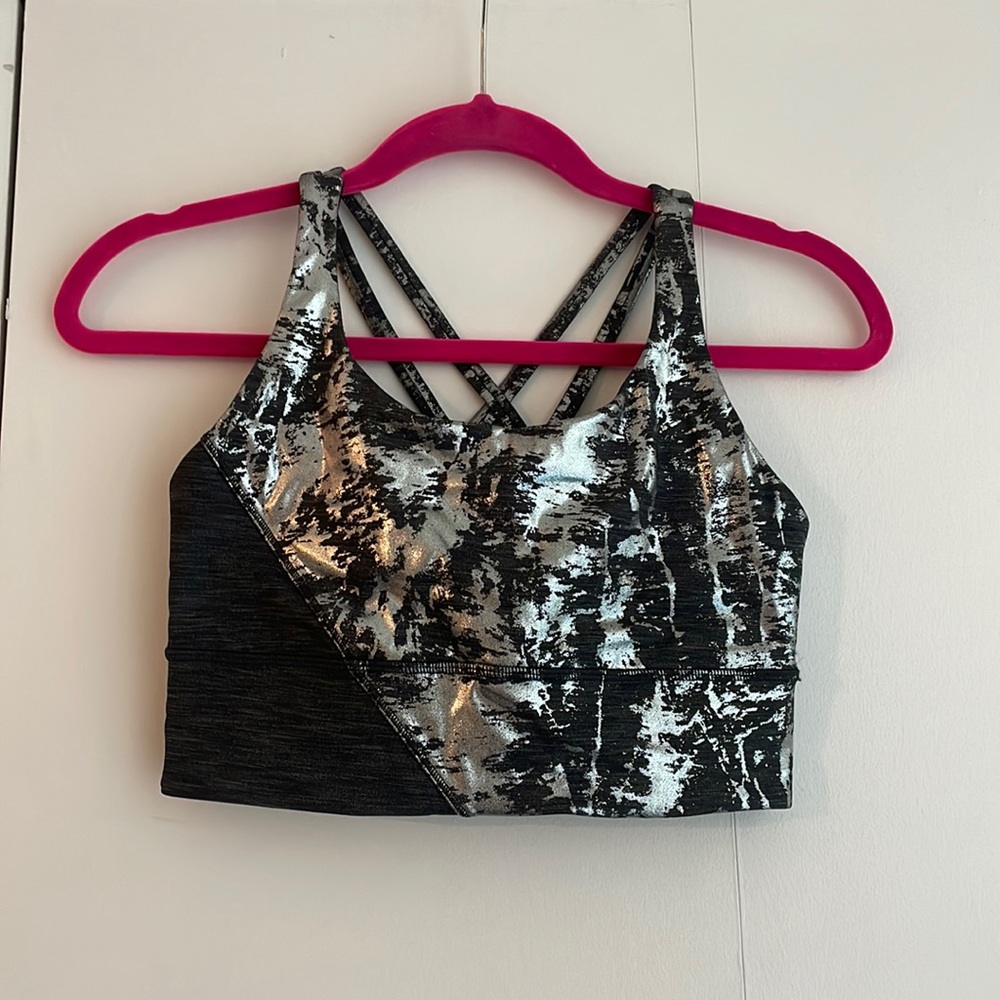 Holiday edition Lululemon long line Energy Bra - dark grey